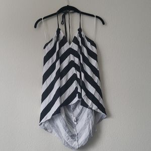Roxy Striped Black/White Halter Top